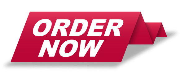 red vector banner order now