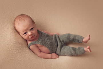 Cute newborn baby boy