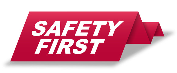 red vector banner safety first