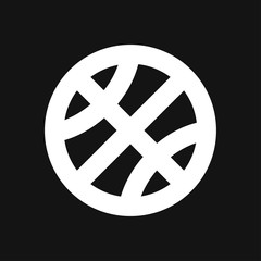 Basketball icon vector in trendy flat style isolated on background