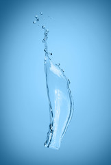 Fototapeta na wymiar blue color water splash isolated on empty background, studio photo