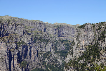 Vikos Gorge landscape Zagoria Epirus Greece summer season