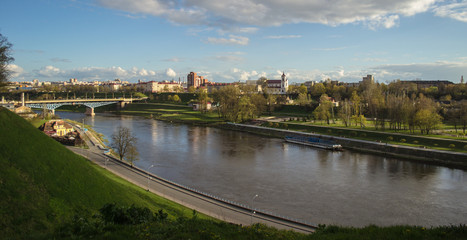 Fototapeta na wymiar View of the river in Grodno