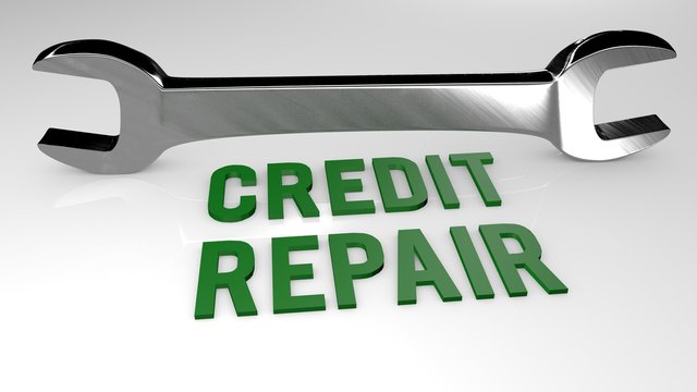 Credit repair title concept 3d illustration