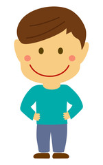 Cartoon deformed male person vector illustration ( Japanese, Asian, kids,teenager, adult)
