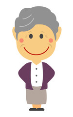 Cartoon deformed male person vector illustration ( grandmother,elderly woman)