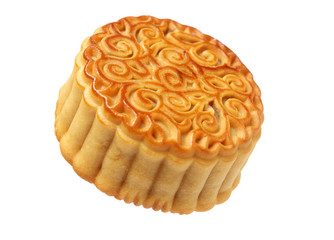 Mid-Autumn Festival moon cake on white background