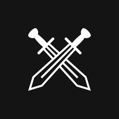 Sword icon, vector flat icon illustration isolated on background.
