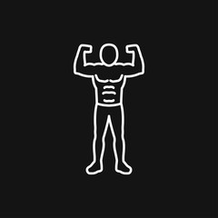 Bodybuilder icon, muscle sign. Vector illustration for web design
