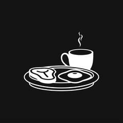 Breakfast icon. Vector symbol on a background
