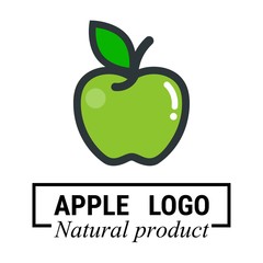 cartoon apple green vector logo