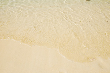 Close-up sea waves and beautiful beaches in Krabi, Thailand.