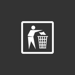 Keep clean icon. Do not litter sign