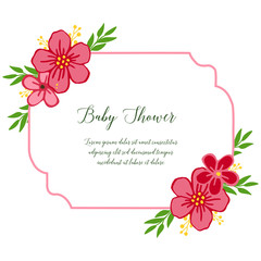 Vector illustration various ornate of green leafy flower frame with style of card baby shower