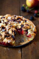 Blackberry and apple pie