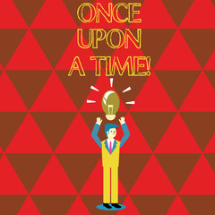 Conceptual hand writing showing Once Upon A Time. Concept meaning telling story Fairytale story Historical event Novel