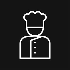 Chef vector icon in a cooking hat. Kitchen logo.