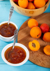 homemade apricot jam in a jar