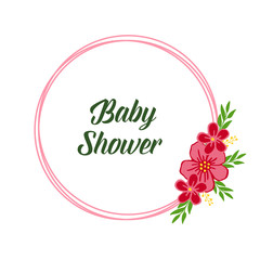 Vector illustration various abstract floral frames with letter baby shower