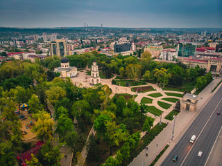 Obraz premium Aerial drone view of the Moldovan Orthodox Church in Central Chisinau, Moldova,2019