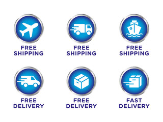 Free shipping, delivery vector icons set