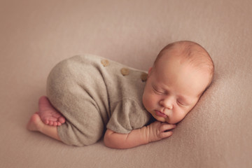 Cute sleep newborn baby boy 10 day old