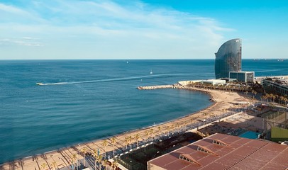 view of the sea in Barcelona
