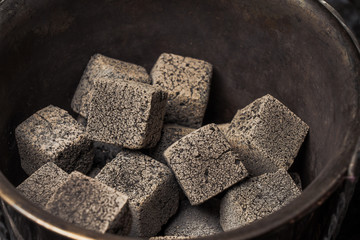 coal coke hookah close smoldering