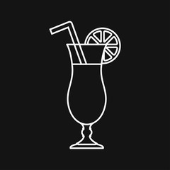 Cocktail icon vector, pictogram isolated on background. Symbol, logo illustration.