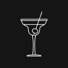 Cocktail icon vector, pictogram isolated on background. Symbol, logo illustration.