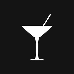 Cocktail icon vector, pictogram isolated on background. Symbol, logo illustration.