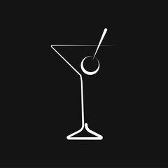 Cocktail icon vector, pictogram isolated on background. Symbol, logo illustration.
