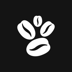 Coffee bean icon. Flat vector illustration isolated on background.