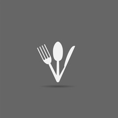 Spoon knife and fork icon. Vector illustration