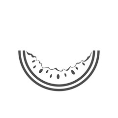 Watermelon. Summer watermelon slice with bite taken off Vector illustration