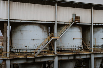 Industrial buildings in an abandoned factory