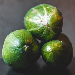 Stacked up cucumbers