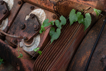 Rusted surfaces, detaching bolts