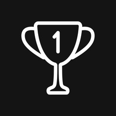 Trophy cup vector icon. Sport competition silhouette symbol.