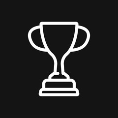 Trophy cup vector icon. Sport competition silhouette symbol.