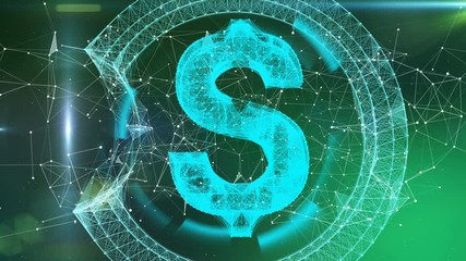 Dollar plexus design, electronic currency online money symbol, trade markets - Powered by Adobe