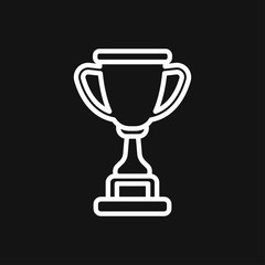 Trophy cup vector icon. Sport competition silhouette symbol.