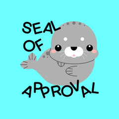 Cartoon seal of approval. Vector illustration