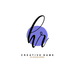 H R HR Initial logo template vector. Letter logo concept