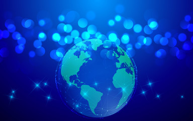 blue earth with blue light abstract background