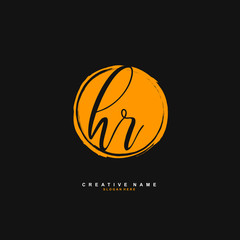 H R HR Initial logo template vector. Letter logo concept