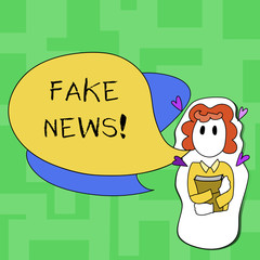 Text sign showing Fake News. Business photo text False Unsubstantiated Information Hoax