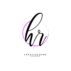 H R HR Initial logo template vector. Letter logo concept