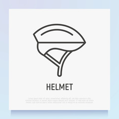 Bike helmet gradient thin line icon. Modern vector illustration of sport equipment.