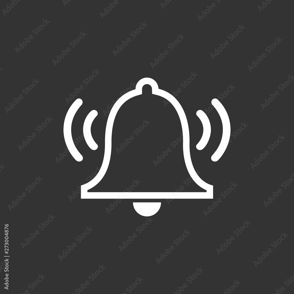 Poster ringing bell, alarm icon vector. symbol for web site computer and mobile vector.
